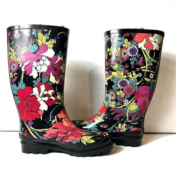 Sakroots Artist Circle Tall Flower Power Rubber Rain Boots Women’s Size 7 NWT - Picture 5 of 10